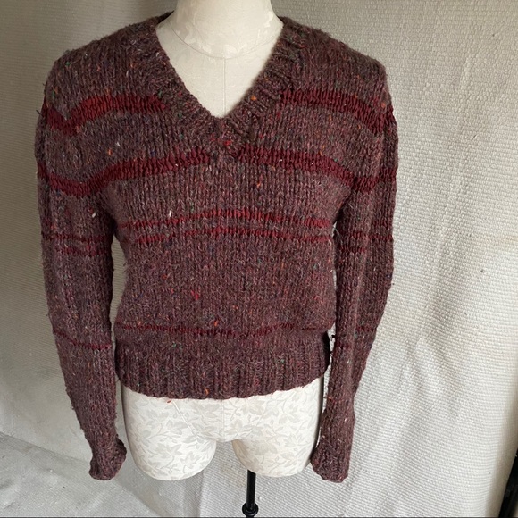 Vintage 70s M/L Handknitted Boho Hipster Sweater - Picture 7 of 8